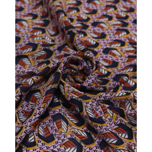 Tecido Crepe Chiffon Texturizado Italiano Mico Estampa Rosa