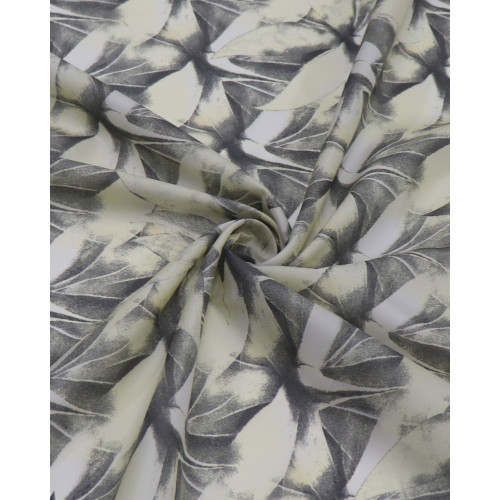 Tecido Cetim Italiano Multi Floral Amarelo Requinte e Cinza