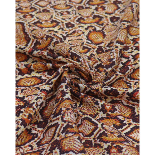 Tecido Crepe Salinas Italiano Animal Print Tons Terrosos
