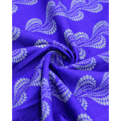 Tecido Linho Misto Premium Listras em Ramos Ondulados Cinza e Roxo