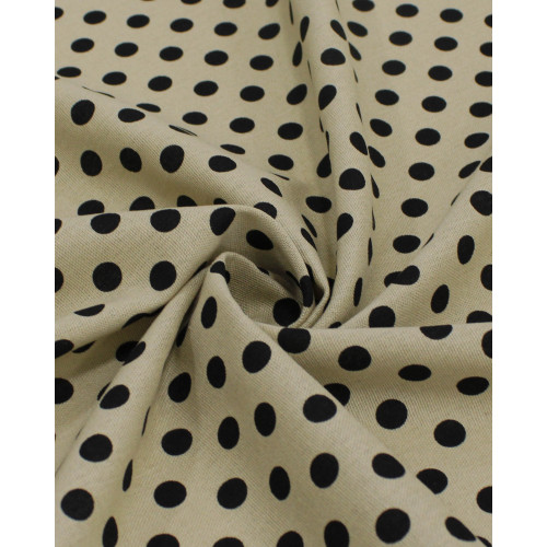 Tecido Linho Misto Poá Preto e Bege