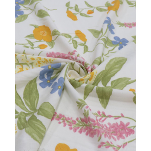 Tecido Viscose Texturizada Jardim Floral Candy Color