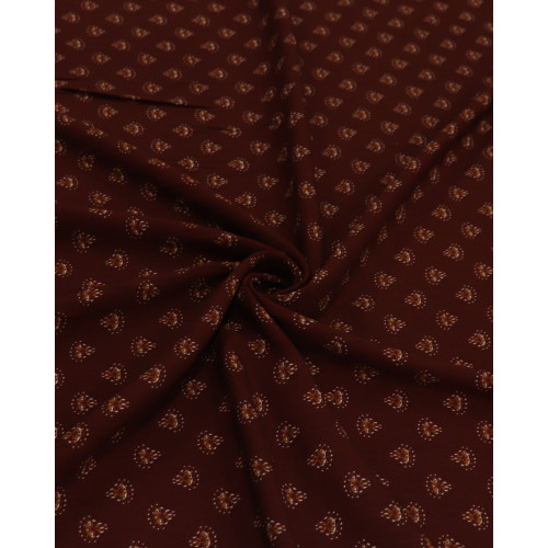 Tecido Viscose Texturizada Estampa Vintage Caramelo e Chocolate