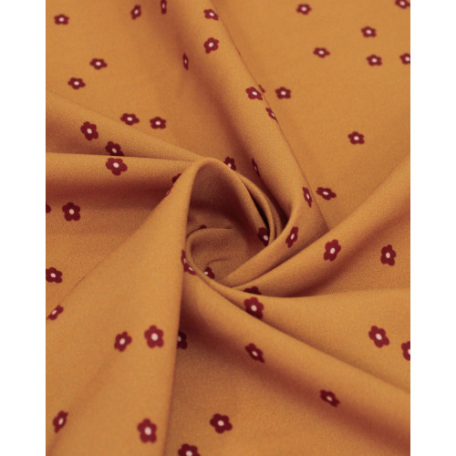 Tecido Viscose Premium Micro Liberty Branco, Vermelho e Ferrugem