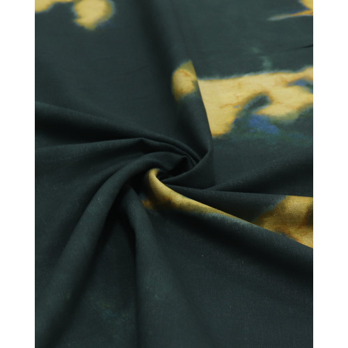 Tecido Linho Misto Italiano Pintura Tie Dye Amarelo e Verde