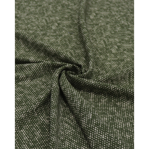 Tecido Viscose Texturizada Micro Pingos Irregulares Creme e Verde Musgo (1m)