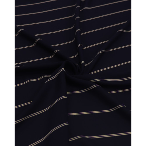 Tecido Crepe Koshibo Leve Listra Dupla Nude e Azul Marinho Noite