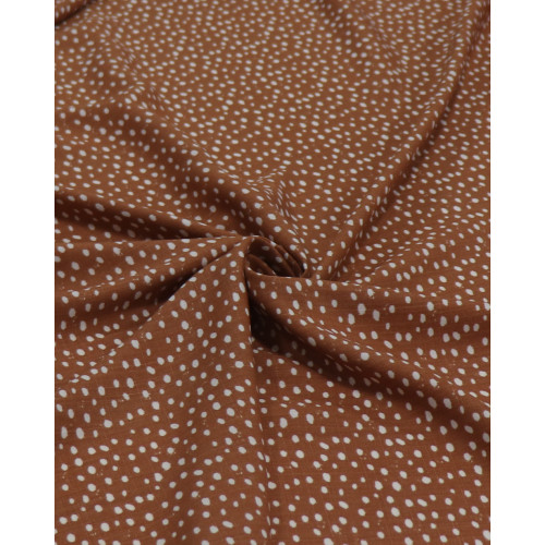 Tecido Viscose Texturizada Micro Pingos Creme e Argila