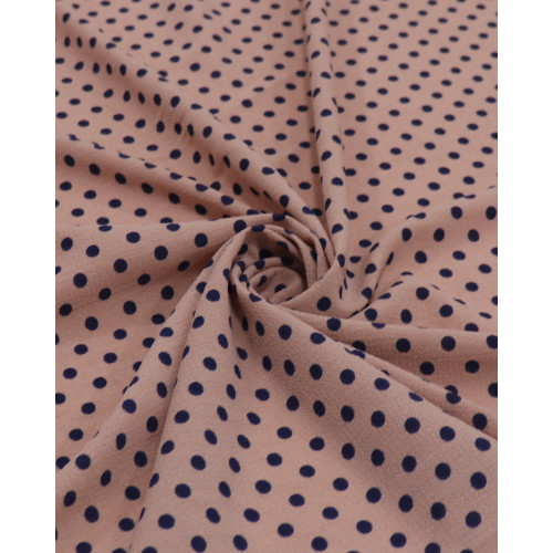 Tecido Crepe Bubble Micro Poá Azul Marinho e Rosé