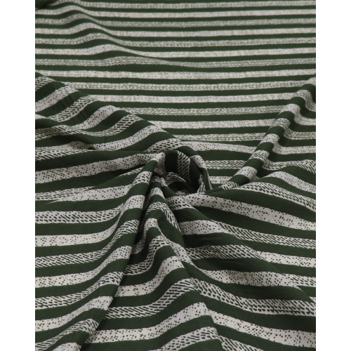 Tecido Viscose Listras Estampadas Creme e Verde (1.5m)
