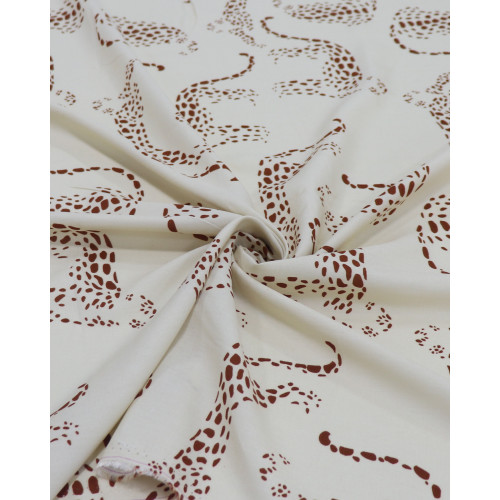 Tecido Viscose Estampa Leopardo Marrom e Bege