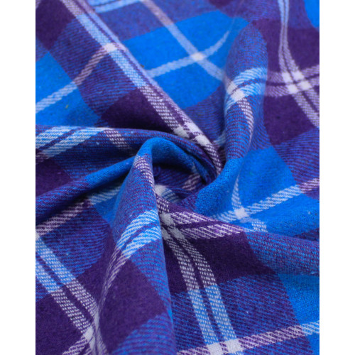 Tecido Flanela Mista Xadrez Fuplo Branco, Roxo e Azul