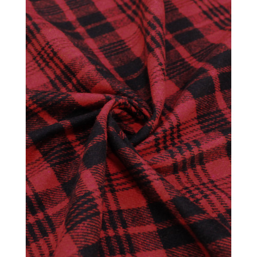 Tecido Flanela Mista Xadrez Triplo Preto e Vermelho