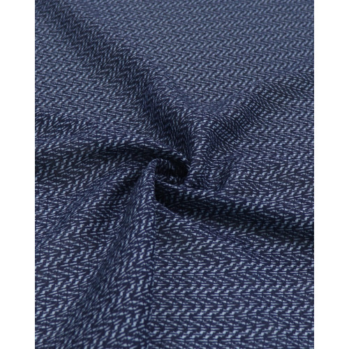 Tecido Linho Misto Italiano Listras em Chevron Tons de Azul
