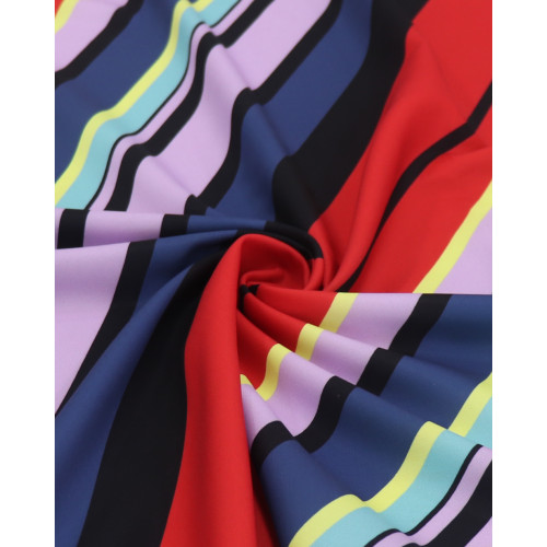 Tecido Crepe de Alfaiataria Italiano Listras Diagonais Colorido