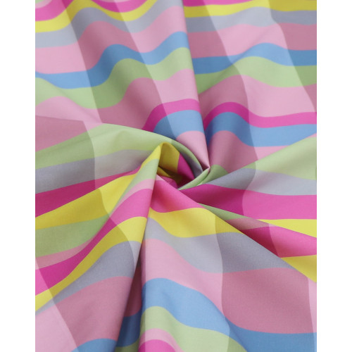 Tecido Tricoline com Elastano Italiano Listrado Candy Color