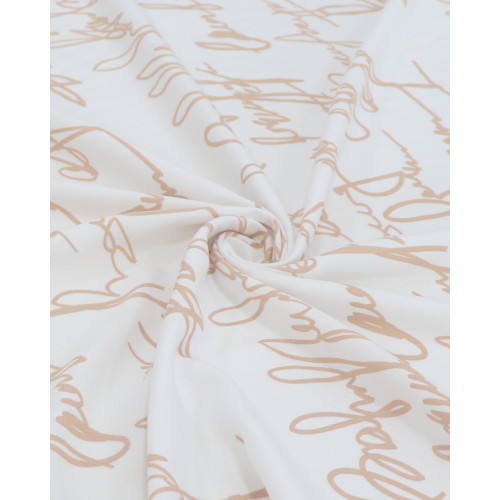 Tecido Viscose Sarjada Italiano Rubrica Nude e Branco