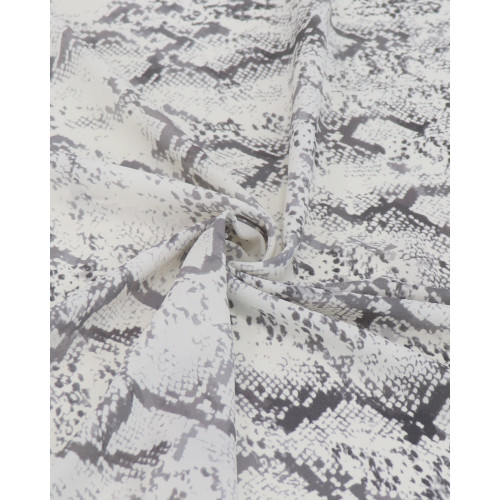 Tecido Crepe Koshibo Leve Italiano Animal Print Tons de Cinza