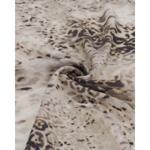 Tecido Cambraia de Poliamida Italiano Animal Print Clássico Estonado