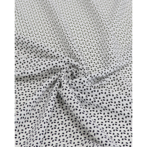 Tecido Viscose Italiano Micro Formas Geométricas P/B