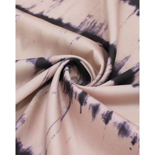 Tecido Crepe Silk Italiano Listras Verticais Absratas Roxo e Rosé