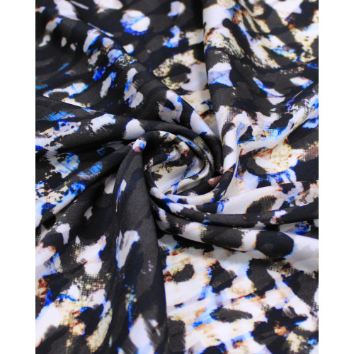 Tecido Crepe Silk Italiano Animal Print Abstrao Colorido