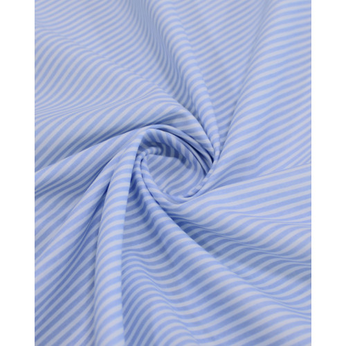 Tecido Tricoline Listras Finas Branco e Azul