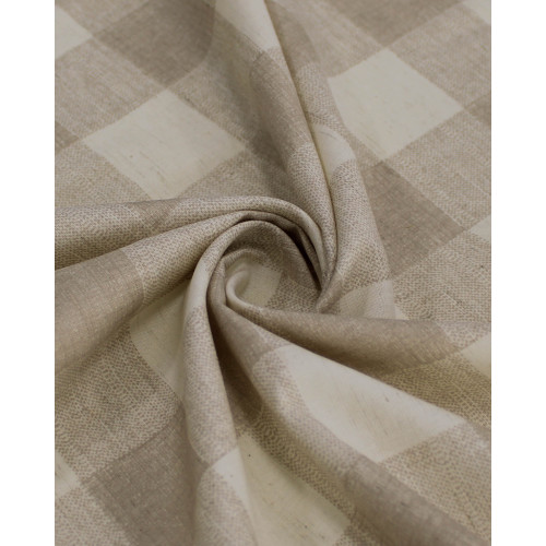Tecido Linho Misto Camisaria Xadrez Tons de Bege