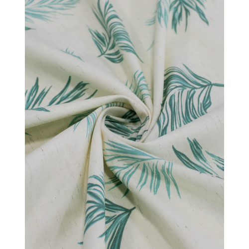 Tecido Linho Misto Camisaria Ramos Verde e Offwhite