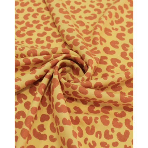 Tecido Viscose Animal Print Argila e Amarelo