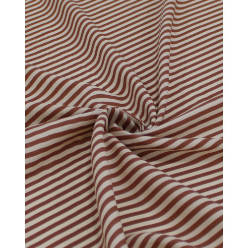 Tecido Viscose Listrado Creme e Castanho