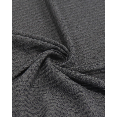 Tecido Malha Tricot Canelada Grossa Cinza Chumbo