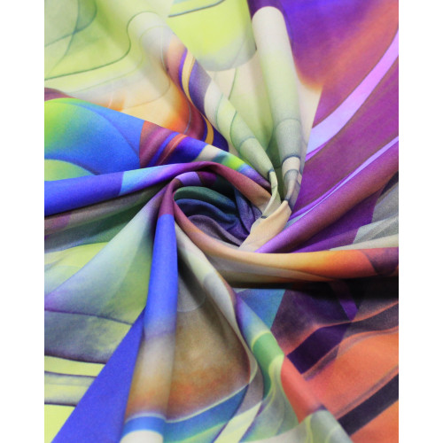 Tecido Tactel Fino Arte Abstrata Colorido