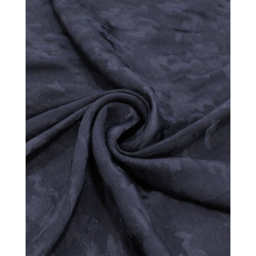 Tecido Viscose Texturizada Brocado Camuflado Tons de Preto
