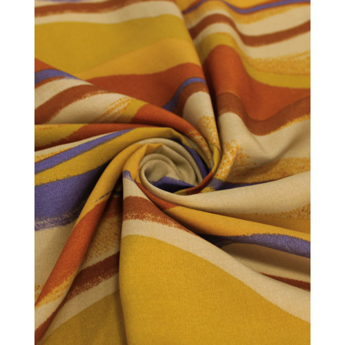 Tecido Viscose Listras Ondulares Tons Terrosos