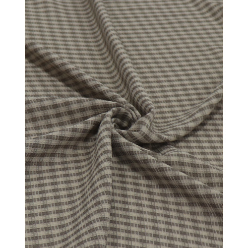 Tecido Crepe de Alfaiataria Quadriculado Tons Neutros