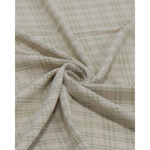 Tecido Crepe de Alfaiataria Xadrez Duplo Verde e Palha
