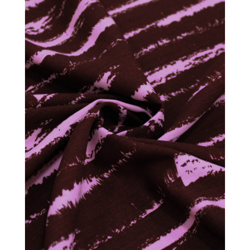 Tecido Viscose Texturizada Listras Abstratas Rosa e Borgonha