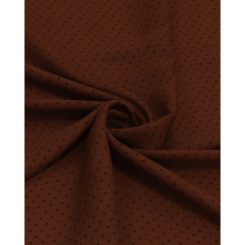 Tecido Crepe Koshibo Leve Polka Dots Preto e Marrom (1m)