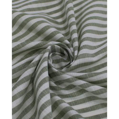 Tecido Tricoline Verano Flamê Listras Branco e Verde Sálvia