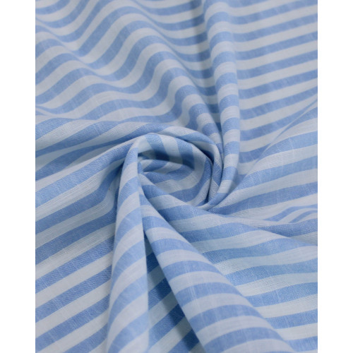 Tecido Tricoline Verano Flamê Listras Branco e Azul Bebê