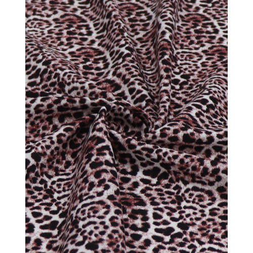 Tecido Viscose Texturizada Animal Print Preto e Mogno