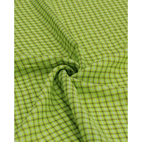 Tecido Linho Misto Italiano Micro Quadriculado Bege e Verde Neon