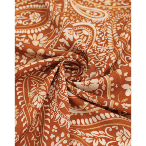 Tecido Viscose Premium Cashmere Floral Tons de Marrom