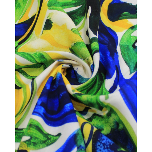 Tecido Viscose Premium Brasilidade Folhagens Abstratas
