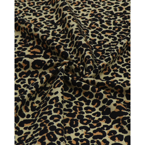 Tecido Viscose Texturizada Animal Print Clássico Amarelo Manteiga