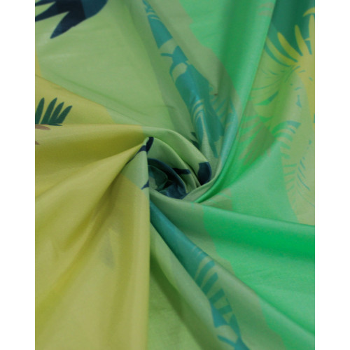 Tecido Tactel Fino Folhagens em Listras Verticais Colorido