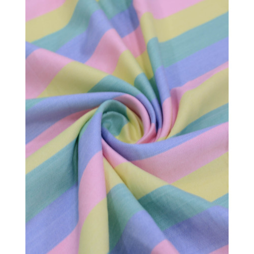 Tecido Viscose Premium Listras Tons Pastéis