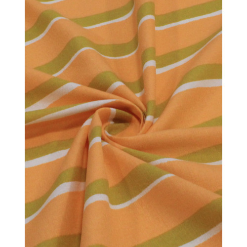 Tecido Linho Misto Listra Dupla Branco, Amarelo Mostarda e Coral