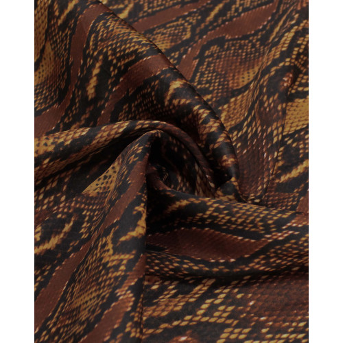 Tecido Viscose Mista Italiano Pele de Cobra Tons de Marrom